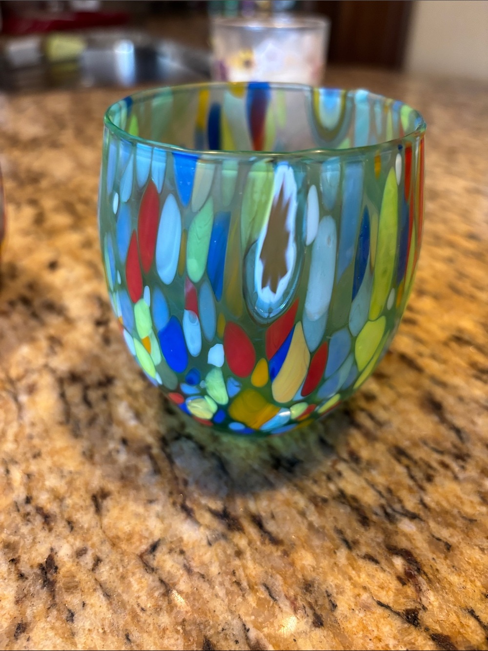 Handblown Multicolor Art Glass Tumbler - Green Base from the Metropolitan Museum